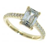 14kt Gold 2.25 ct Emerald Cut Lab Diamond Ring