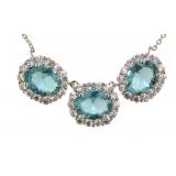 Elegant 11.30 ct  Blue Topaz Evening Necklace