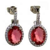 Oval 5.00 ct Ruby French Lock Earrings