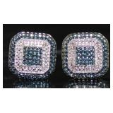 Genuine Blue Diamond Earrings