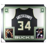 Autographed Giannis Antetokounmpo Framed Jersey