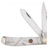 Hen& Rooster 412CI Cracked Ice White Trapper Knife