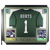 Autographed Jalen Hurts Custom Framed Jersey