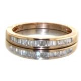 10kt Rose Gold 1/4 ct Baguette Diamond Ring