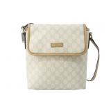 GUCCI GG White Canvas Shoulder Bag