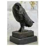 BRONZE OWL ON MARBLE BASE BY PABLO PICASSO