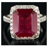 14kt Gold 9.03 ct Ruby & Diamond Ring