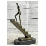 Man Climbing Stairs Bronze Sculpture by Mario Nick