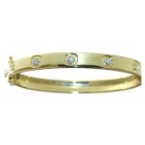 Yellow Gold Toned Diamond Eternity Bracelet