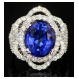 18kt Gold 11.27 ct Sapphire & Diamond Ring