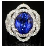 18kt Gold 11.27 ct Sapphire & Diamond Ring