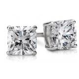 14kt Gold 4.04 ct Cushion Cut Lab Diamond Earrings