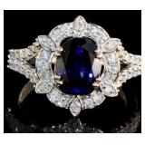 14kt Gold 3.32 ct Sapphire & Diamond Ring