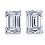 14kt Gold 3.00 ct Emerald Cut Lab Diamond Earrings