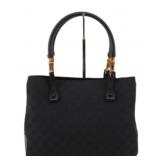 Gucci GG Black Logo Bamboo Handbag