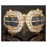 18kt Gold 1.92 ct Sapphire & Diamond Ring