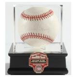 Autographed Ernie Banks ONL Baseball Display