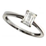 14kt Gold 3/4 ct Emerald Cut Lab Diamond Ring