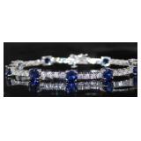 Beautiful 15.00 ct Sapphire & White Topaz Bracelet