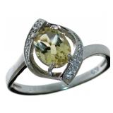 Oval 1.66 ct Natural Citrine & Diamond Ring