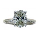 14kt Gold 2.01 ct Oval Lab Diamond Solitaire Ring