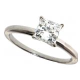 14kt Gold 1.00 ct Princess Cut Lab Diamond Ring