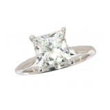 14k Gold 3.02 ct Princess Cut Lab Diamond Ring