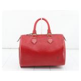 Louis Vuitton Red Epi Speedy 25 Handbag