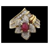 18kt Gold 1.21 ct Ruby & Diamond Ring