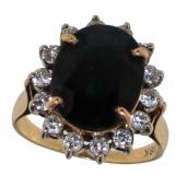 18kt Gold Natural 7.60 ct Sapphire & Diamond Ring