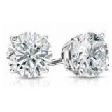 14k Gold 5.01 ct Round Brilliant Lab Diamond Studs