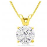 14k Gold 2.50 ct Round Lab Diamond Pendant