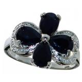 Natural 2.55 ct Black Onyx & Diamond Ring
