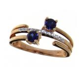 10kt Gold Mid Century Style Sapphire Ring