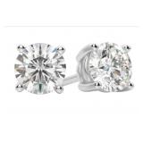 Round Brilliant 1.00 ct Lab Diamond Stud Earrings