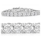 14k Gold 17.00 ct Round VS1 Lab Diamond Bracelet