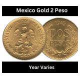 Lot of (2) Mexico Gold 2 Peso