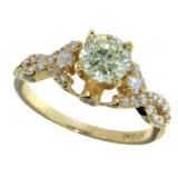 18k Gold 1.41 ct Fancy Yellow Diamond Ring