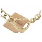 Burberry Gold Tone Heart Chain Necklace