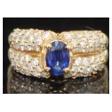18kt Gold 2.48 ct Natural Sapphire & Diamond Ring