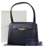 Cartier Sapphire Mini Hand Bag Leather Navy Blue