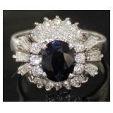 Platinum 2.91 ct Sapphire & Diamond Ring