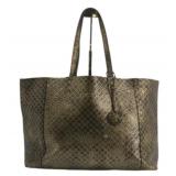 Bottega Veneta Gold & Black Intrecciato Tote Bag