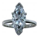 14k Gold 3.68 ct Marquise Cut VS2 Lab Diamond Ring