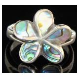 Beautiful Natural Abalone Flower Ring