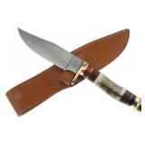 Trophy Stag Bowie Knife w/ Sheath
