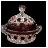 EAPG (1850-1910) Double Block Ruby Butter Dish