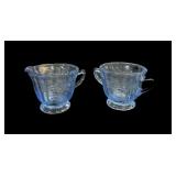 Vintage Blue Cream & Sugar