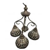 Stained Leaded Glass Vintage Light Fixture