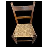 Vintage Ladder Back Woven Seat Chairs